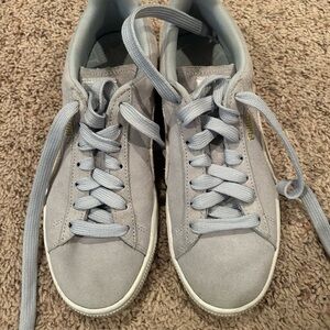 Puma Light Gray Suede Sneakers